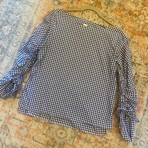 GAP NWOT Blue and White Gingham Blouse